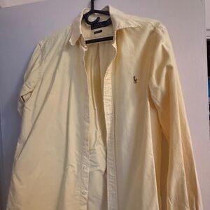Men’s Regular Fit Ralph Lauren Oxford Yellow Shirt Size Medium